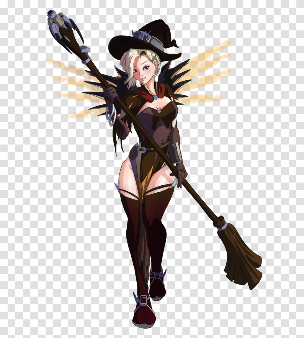 Download Witch Mercy Fanart Halloween Mercy Overwatch, Hat, Clothing, Apparel, Person Transparent Png