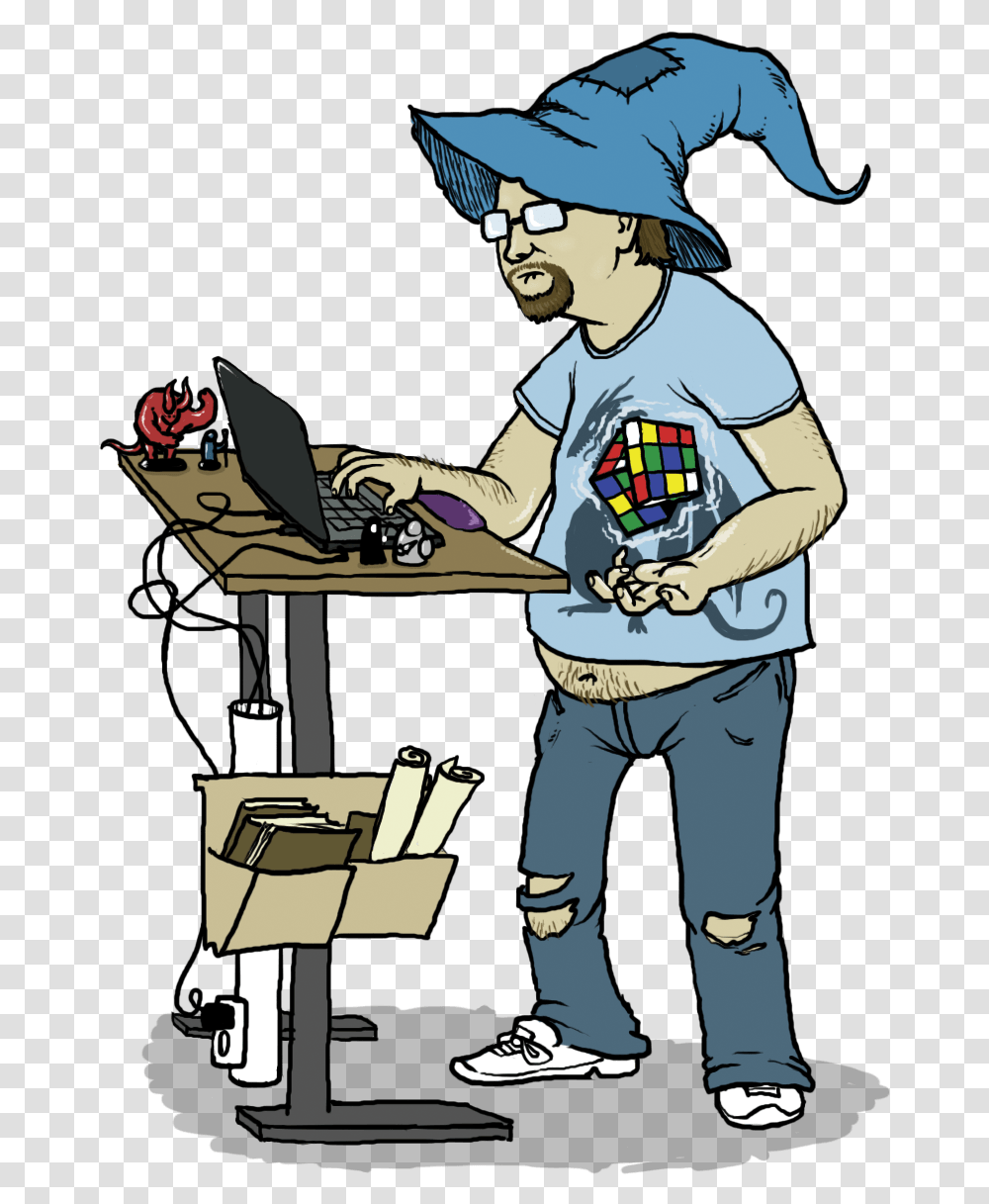 Download Wizard Cartoon, Person, Shoe, Clothing, Basket Transparent Png