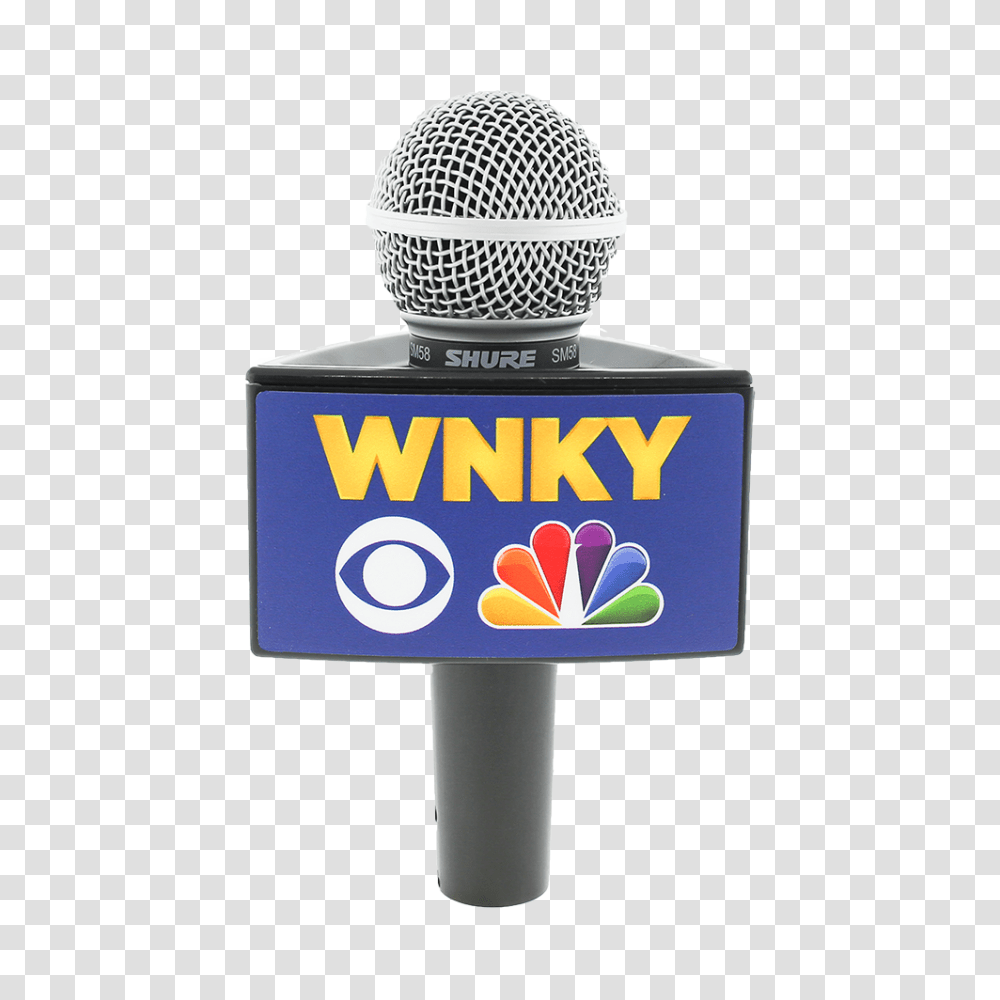 Download Wnky News Black Rycote Triangle Mic Flag News Mic News Mic, Electrical Device, Microphone Transparent Png