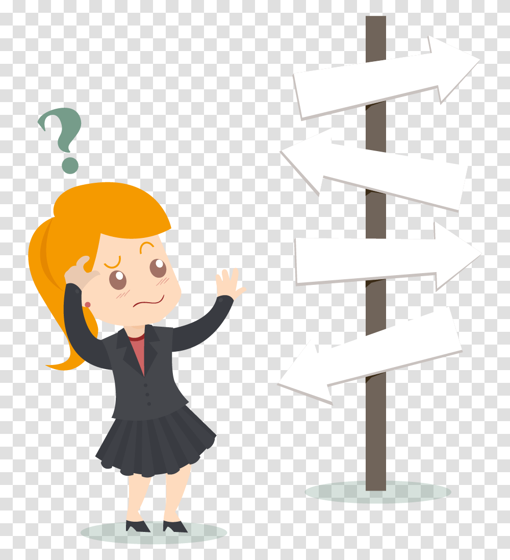 Download Woman Business Scrum Confused Clip Art People Animated, Person, Female, Girl, Text Transparent Png