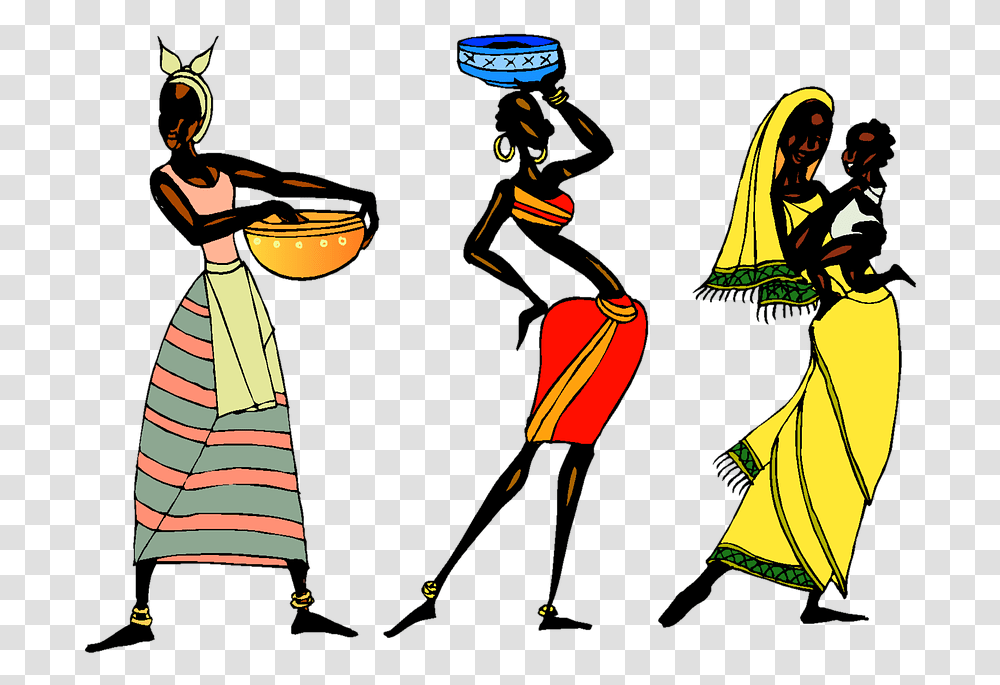 Download Woman Ethic African People Collage Tribe African Tribal Woman Painting, Clothing, Apparel, Leisure Activities, Person Transparent Png