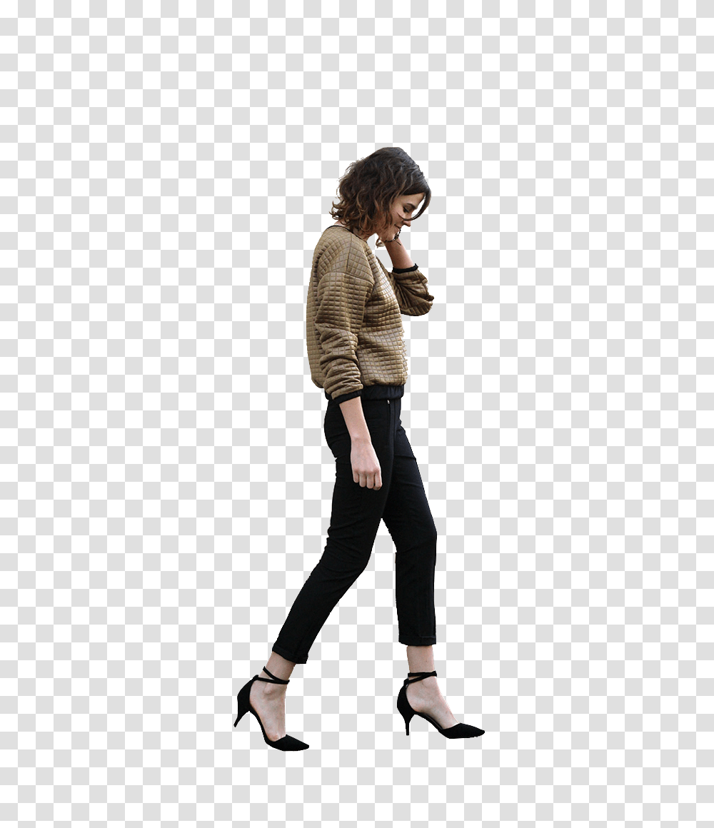 Download Woman Walking Cutout More People Stairs, Clothing, Sleeve, Person, Long Sleeve Transparent Png