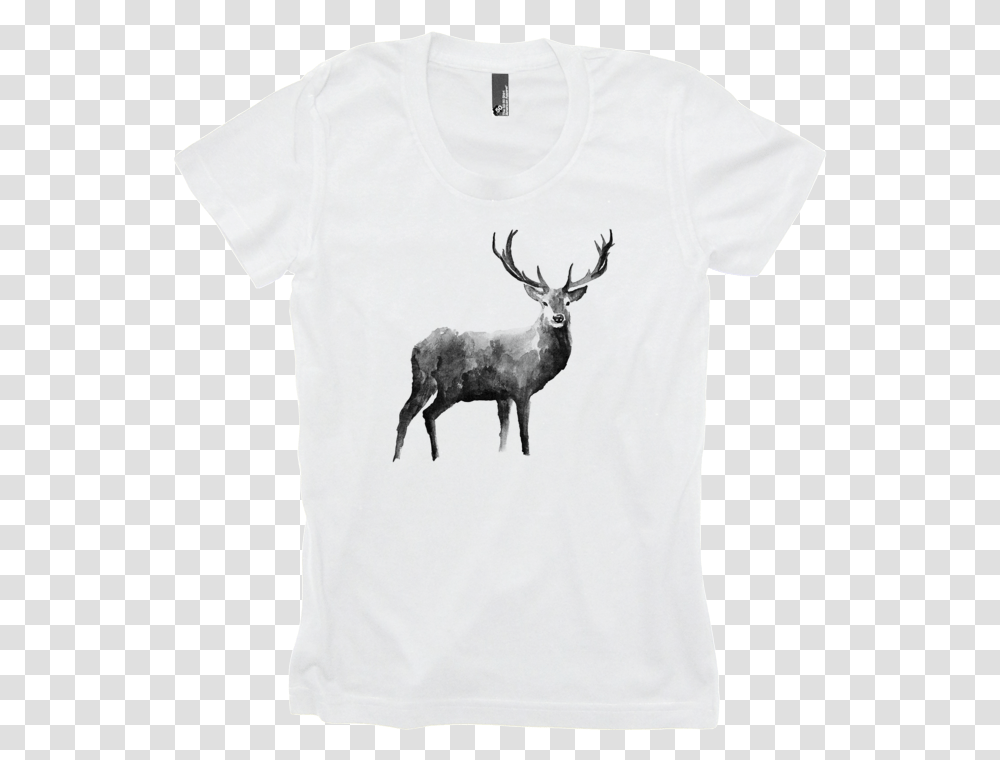 Download Women's Tribalstrong Watercolor Buck T Shirt Elk Elk, Clothing, Apparel, Antelope, Wildlife Transparent Png