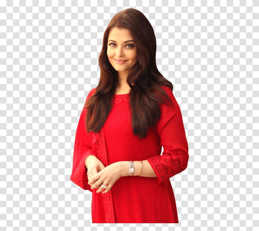 Download Wonderful People Girl Women Woman Wedding Dress Aishwarya Rai In Red Dress, Clothing, Person, Face, Sleeve Transparent Png