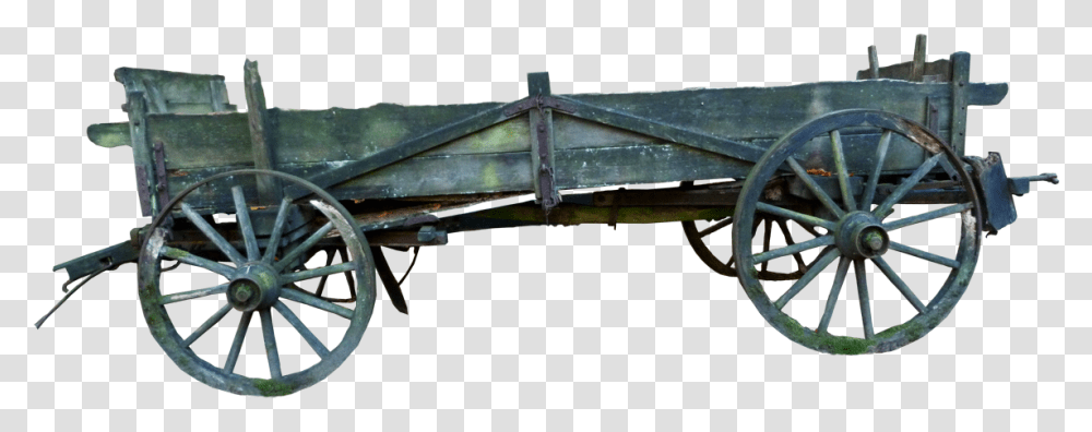 Download Wooden Hay Trailer Image Wagon Wheel, Machine, Bicycle, Vehicle, Transportation Transparent Png