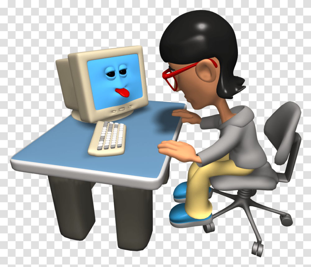 Download Work Image Free Playing On The Computer, Person, Human, Video Gaming, Furniture Transparent Png