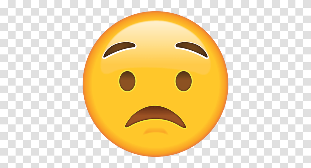 Download Worried Face Emoji Emoji Island, Apparel, Helmet, Ball Transparent Png
