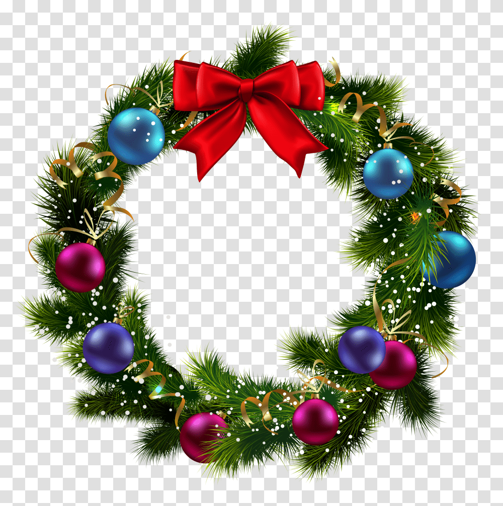Download Wreath Clipart Light Christmas Wreath With Background Christmas Wreath Clipart,  Transparent Png