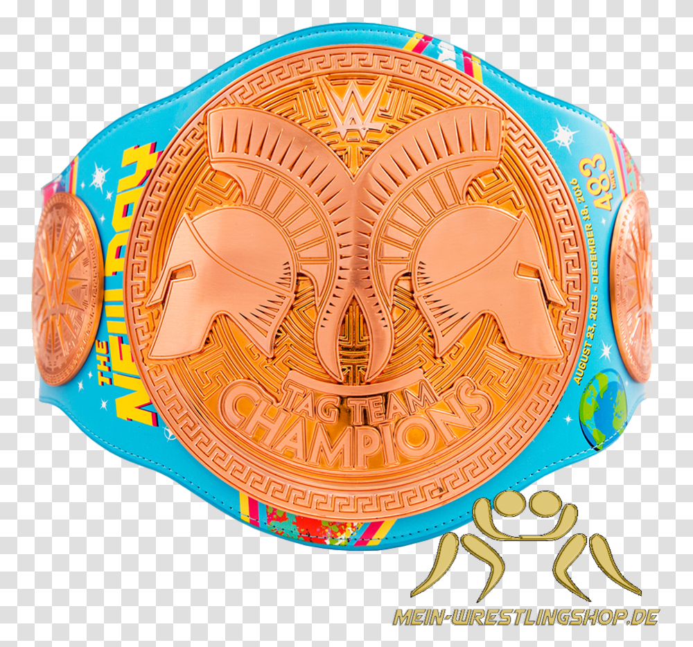 Download Wwe New Day Belt Image New Day Wwe Backgrounds, Coin, Money, Gold, Frisbee Transparent Png