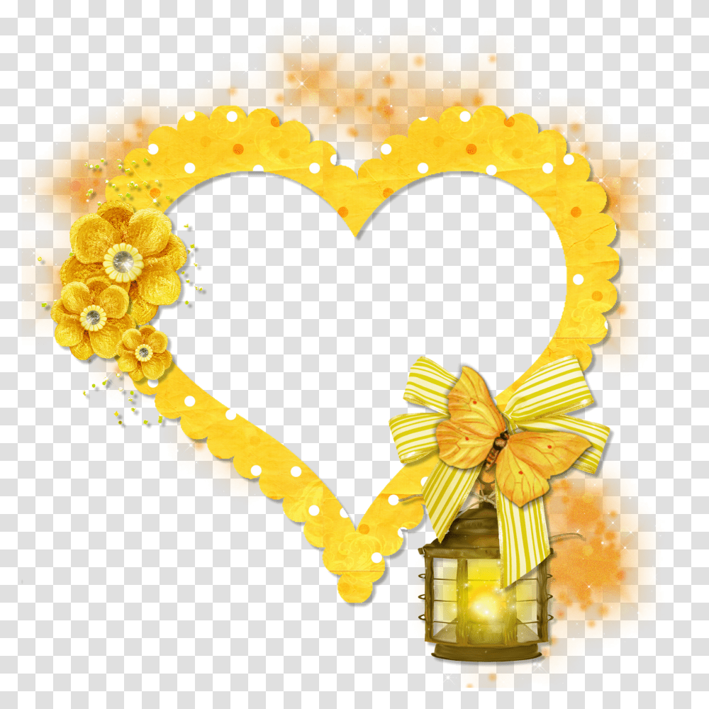 Download Yellow Frame Decorative, Face, Heart, Graphics, Clothing Transparent Png