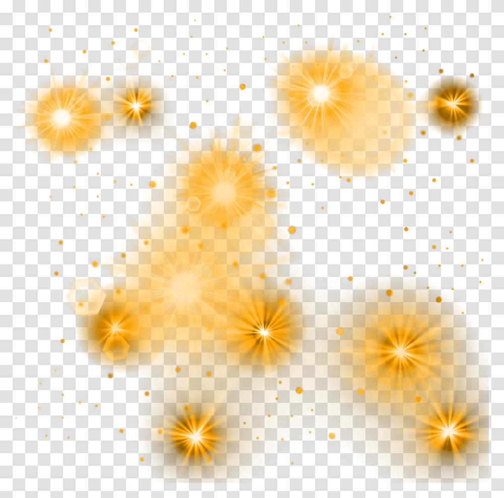Download Yellow Glowing Lights Image With No Light Effect, Graphics, Art, Pattern, Fractal Transparent Png