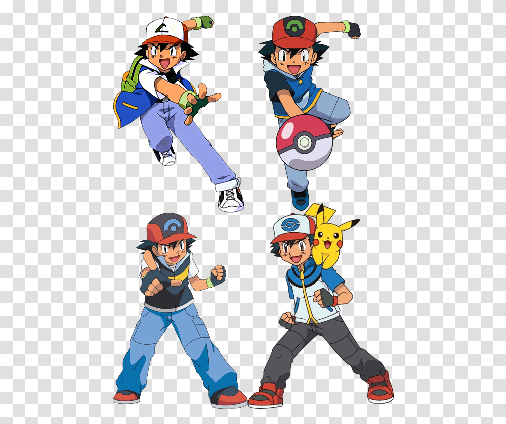 Download Ygrrbjh Ash Ketchum All Costumes Image With Ash I Choose You Pokemon, Helmet, Clothing, Person, People Transparent Png