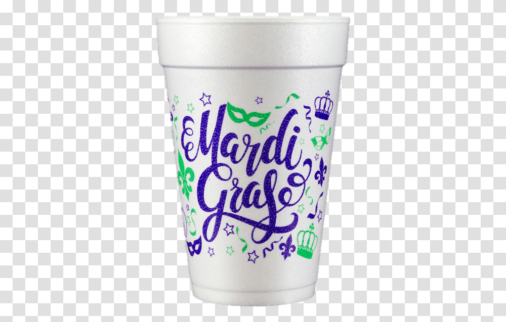 Download Your Mardi Gras Party Cups Christmas Styrofoam Coffee Cup, Diaper, Text, Yogurt, Dessert Transparent Png