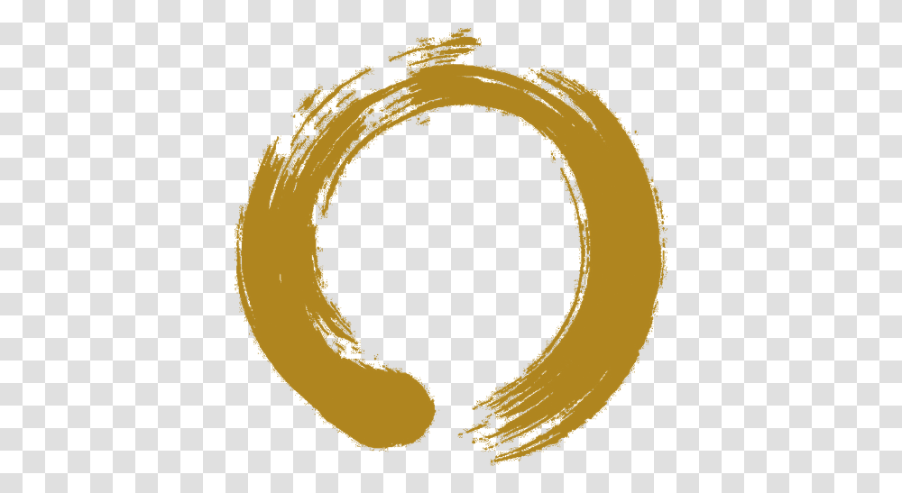 Download Zen Enso Circle Gold Zen Circle, Text, Horseshoe, Alphabet, Symbol Transparent Png