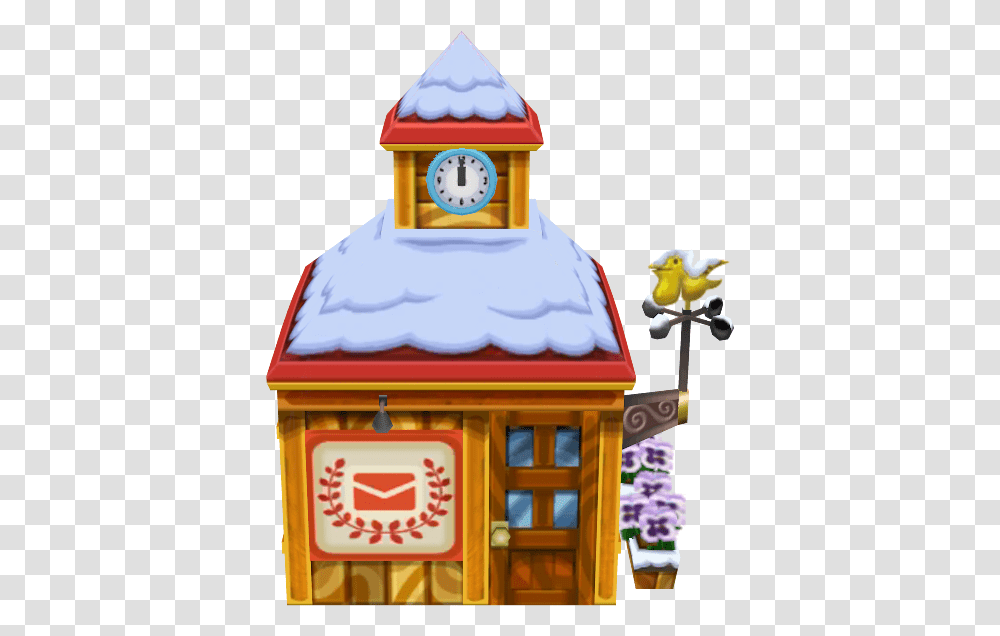 Download Zip Archive Animal Crossing Post Office Model, Analog Clock, Architecture, Building, Tower Transparent Png