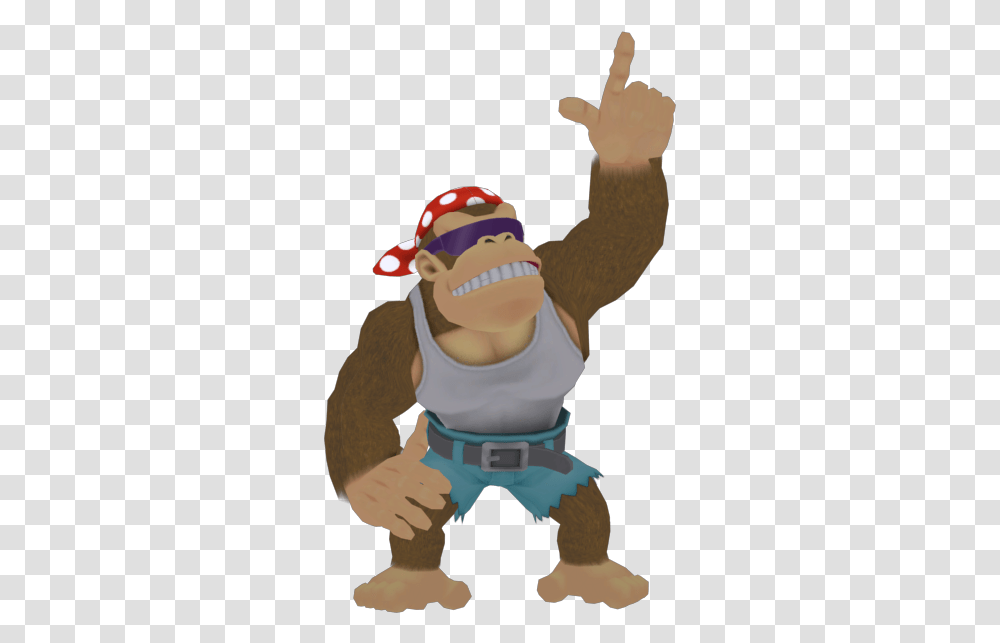 Download Zip Archive Funky Kong Mario Bros, Outdoors, Figurine, Person, Hand Transparent Png