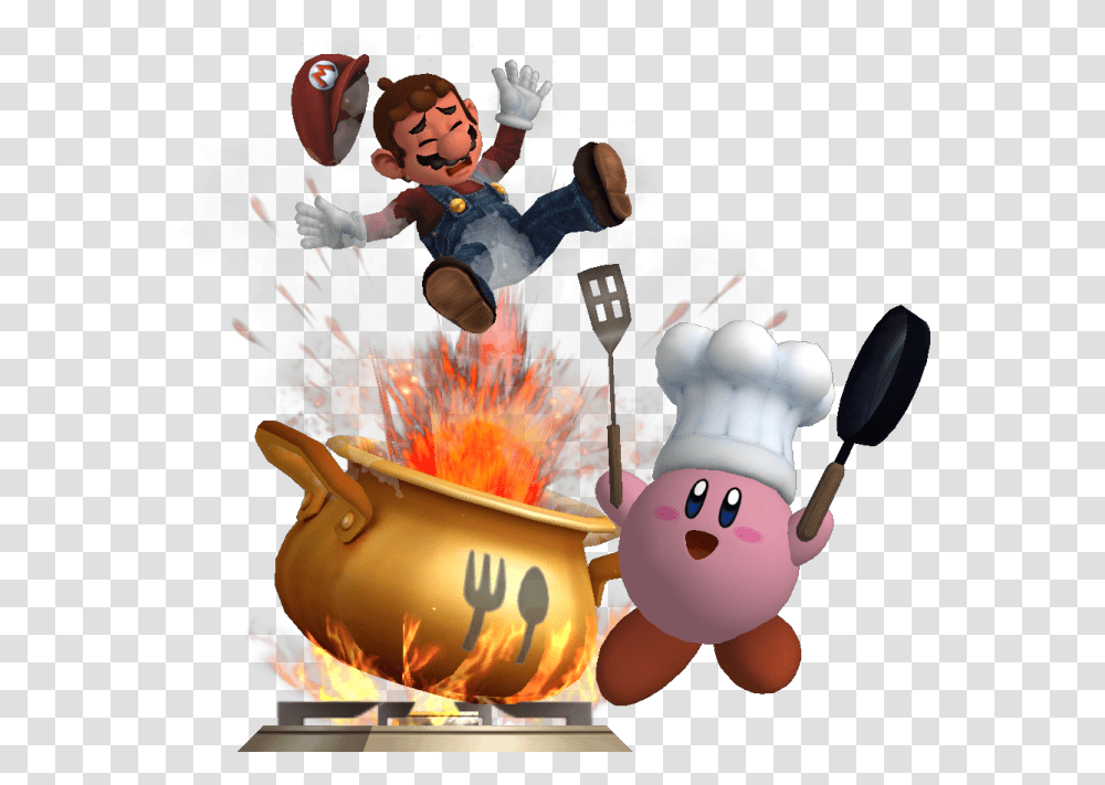 Download Zip Archive Kirby Cooking Pot, Fire, Flame, Toy, Figurine Transparent Png
