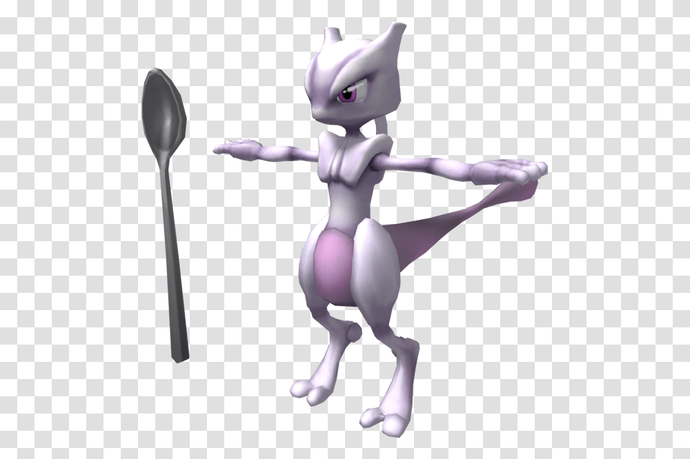 Download Zip Archive Mewtwo Project M, Cutlery, Toy, Spoon, Person Transparent Png