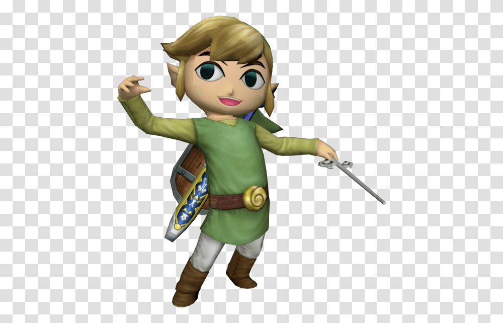 Download Zip Archive Toon Link Brawl, Toy, Figurine, Person, Doll Transparent Png