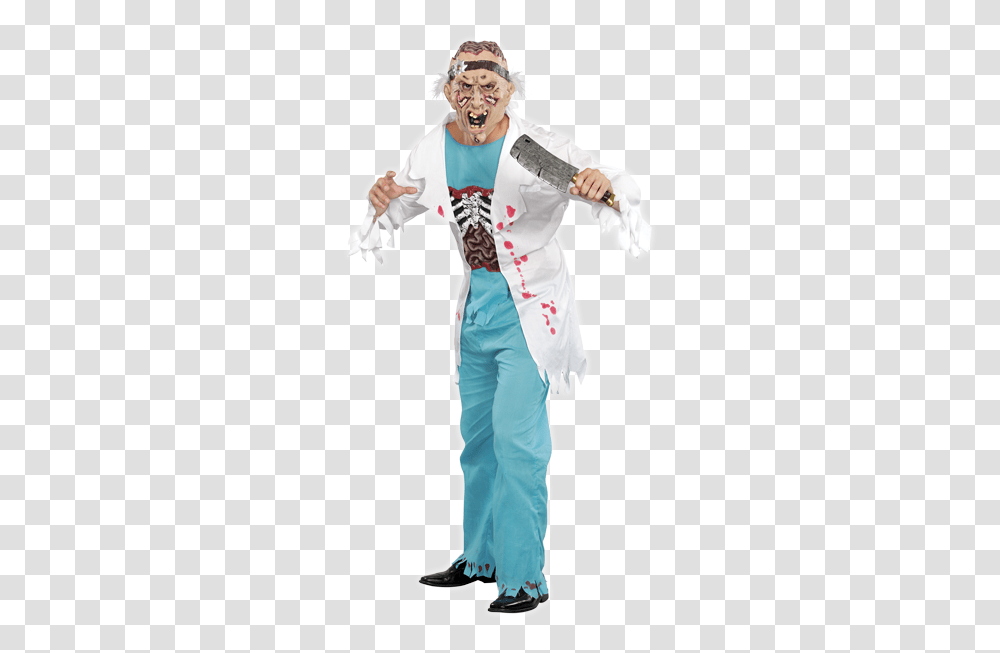 Download Zombie Doctor Zombie Doctor Adult Mens Halloween Supernatural Creature, Costume, Person, Clothing, Martial Arts Transparent Png
