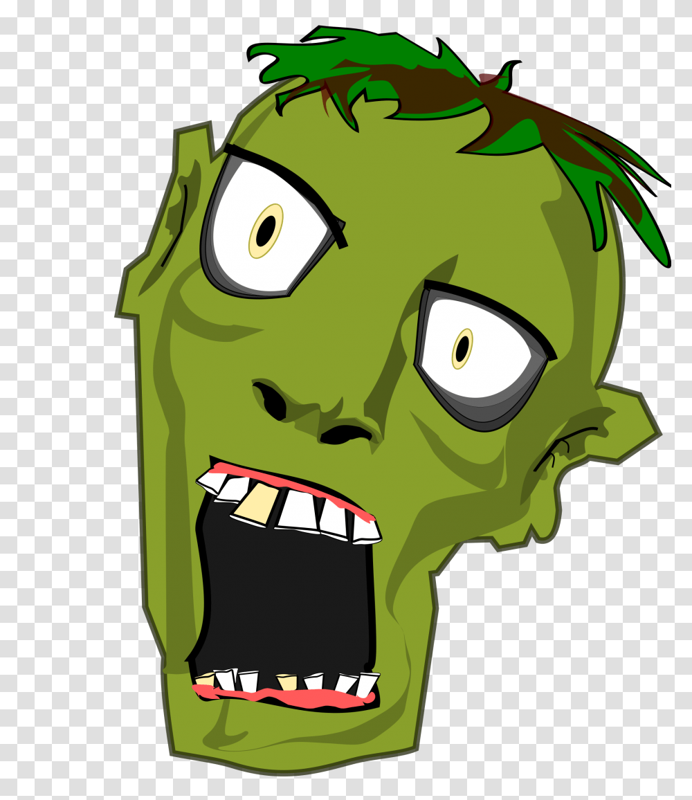 Download Zombie Head Clip Art Image Zombie Clipart Free, Teeth, Mouth, Green, Graphics Transparent Png