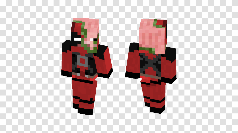 Download Zombie Pig Deadpool Minecraft Skin For Free, Apparel, Toy Transparent Png