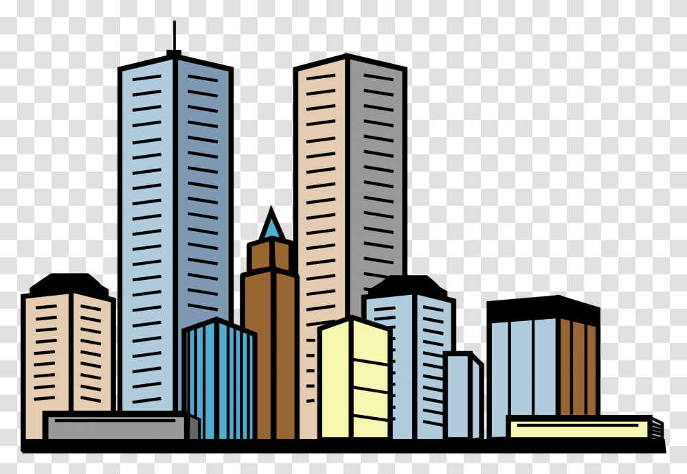 Downtown Clipart, High Rise, City, Urban, Building Transparent Png