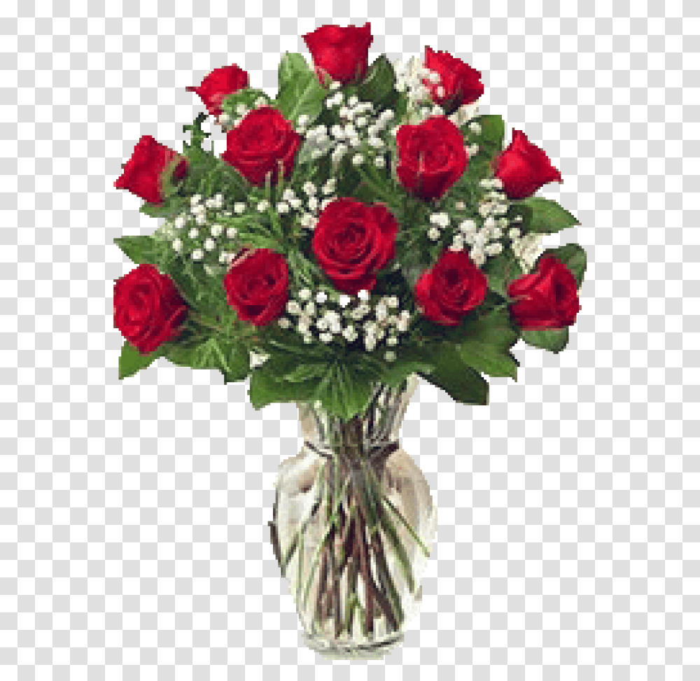 Dozen Roses With Babyquots Breath 1 Dozen Red Roses, Plant, Floral Design, Pattern Transparent Png