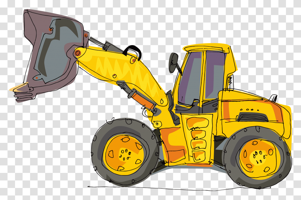 Dozer Vector Back Hoe Excavator, Bulldozer, Tractor, Vehicle, Transportation Transparent Png