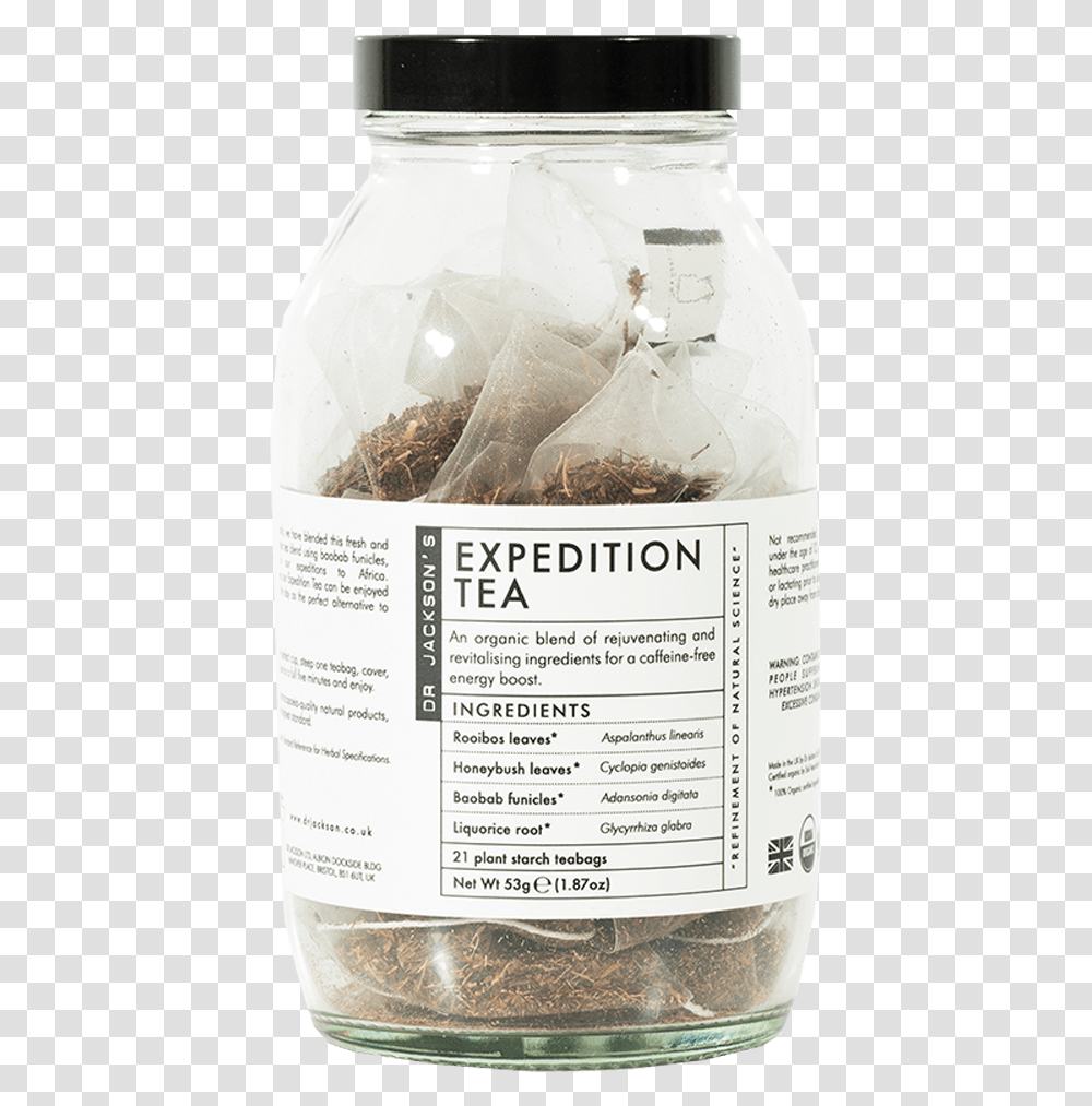 Dr Jackson S Expedition Tea 53g Glass Bottle, Plant, Food, Produce, Jar Transparent Png
