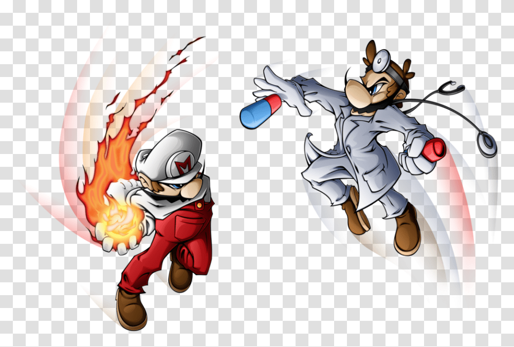 Dr Mario Vs Fire Mario, Helmet, Apparel, Duel Transparent Png