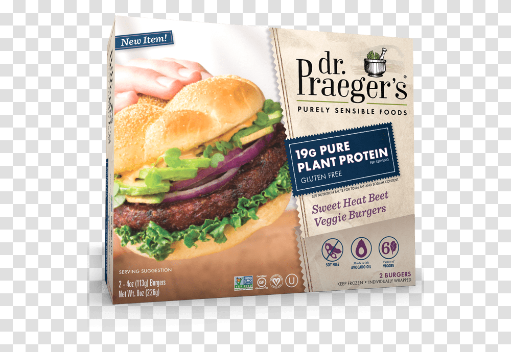 Dr Praeger's Veggie Burgers Protein, Food, Advertisement, Poster, Flyer Transparent Png