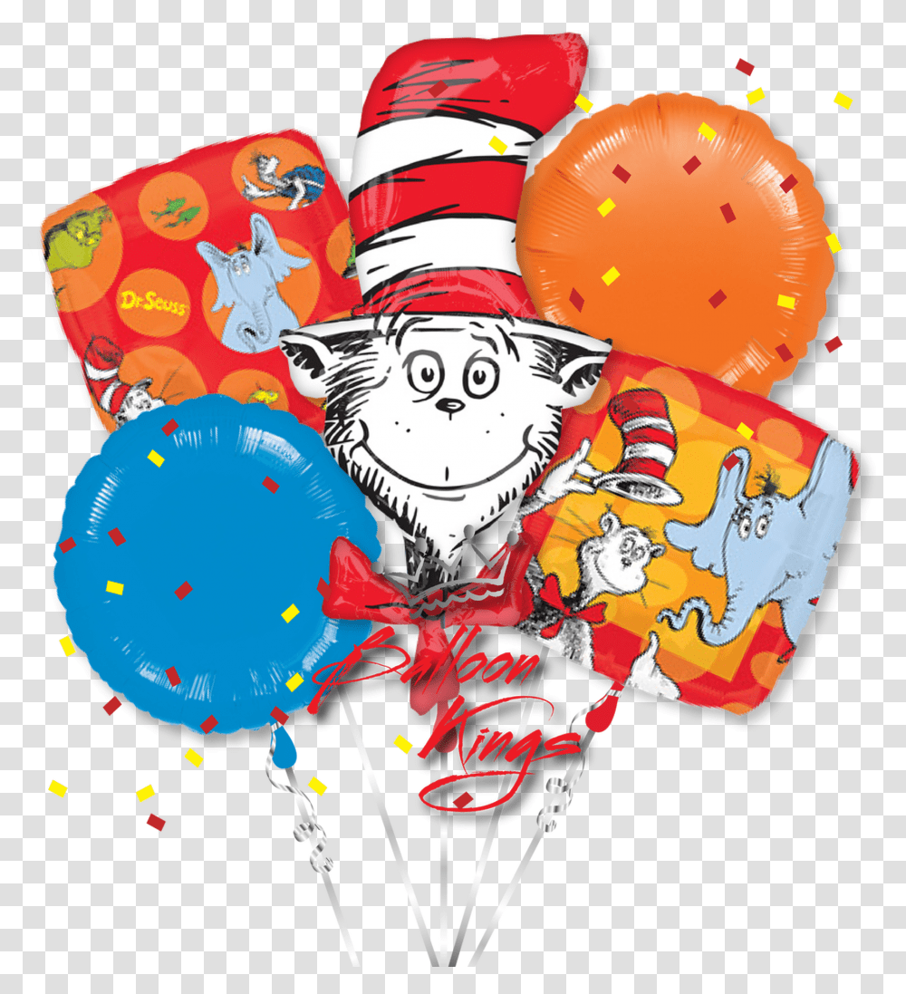 Dr Seuss Cat In The Hat Bouquet, Balloon, Paper, Inflatable Transparent Png