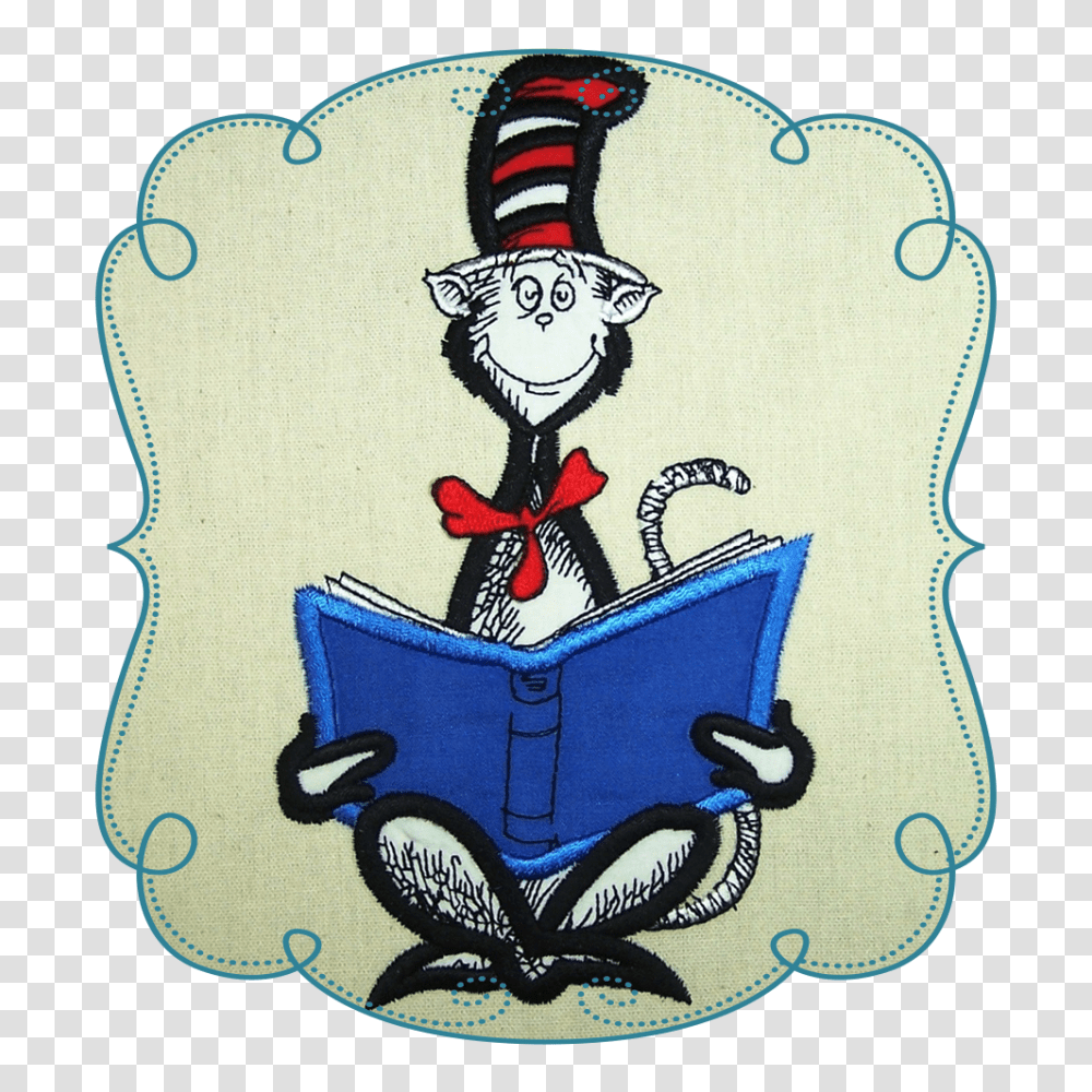 Dr Seuss Cat In The Hat Reading Book Applique, Leisure Activities, Performer Transparent Png