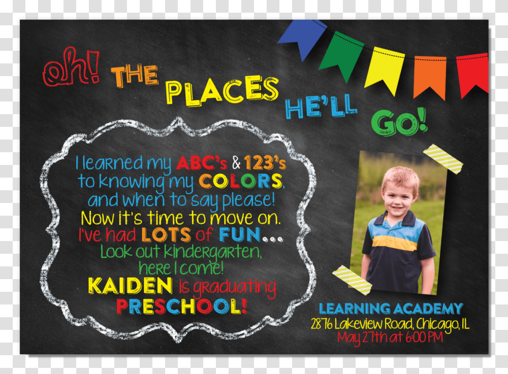 Dr Seuss Chalkboard Primary Colors Kindergarten Graduation Invites, Poster, Advertisement, Flyer, Paper Transparent Png