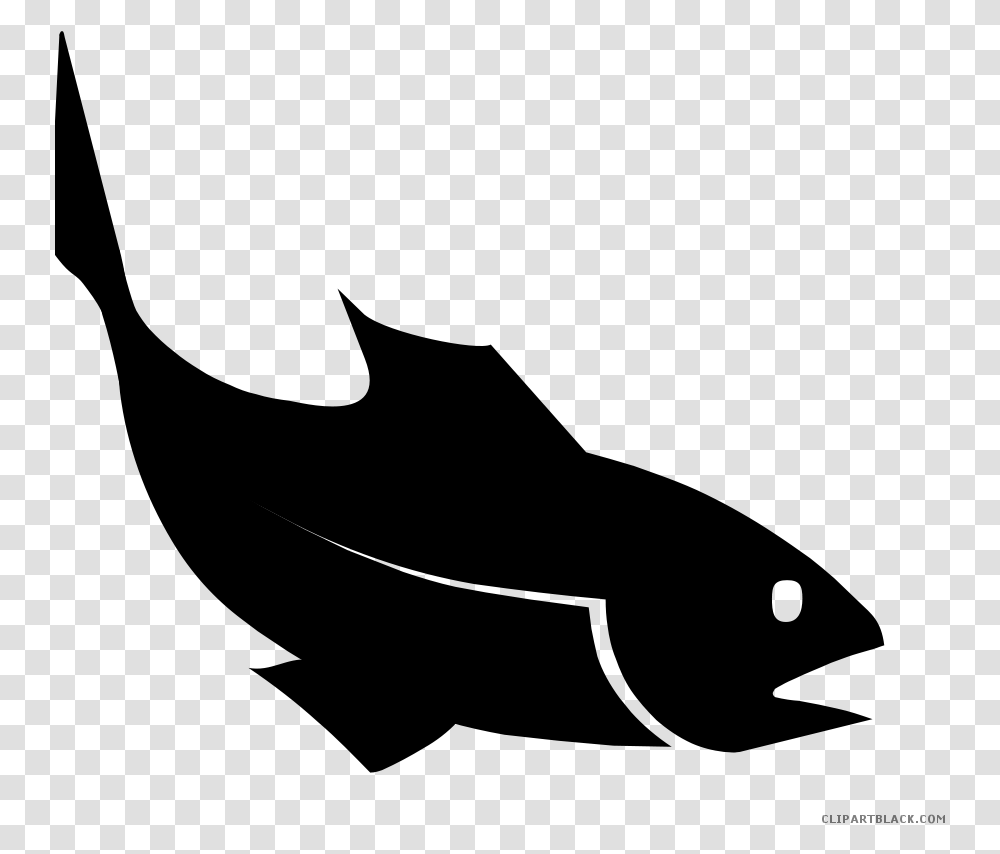 Dr Seuss Fish Clipart Black And White Svg Freeuse Silhouette Fish Clip Art, Gray Transparent Png