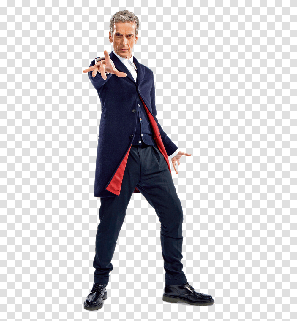 Dr Who Star Peter Capaldi Doctor Who Peter Capaldi Cosplay, Person, Overcoat, Suit Transparent Png