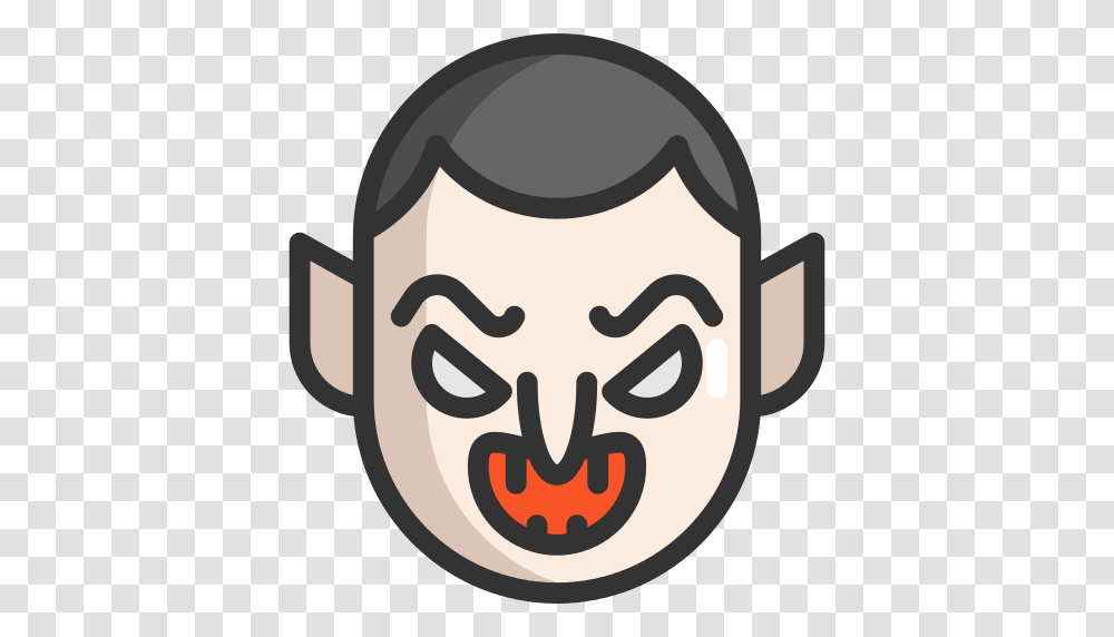 Dracula Icon, Head, Face, Label Transparent Png