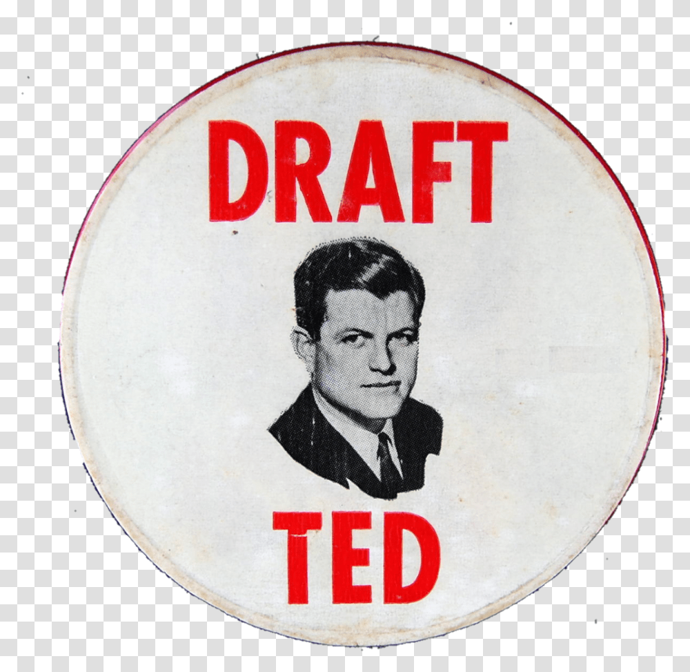 Draft Ted Campaign Button Circle, Logo, Symbol, Trademark, Person Transparent Png