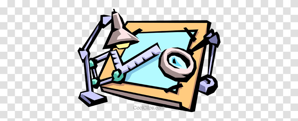 Drafting Table With Materials Royalty Free Vector Clip Art, Tool, Drawing Transparent Png