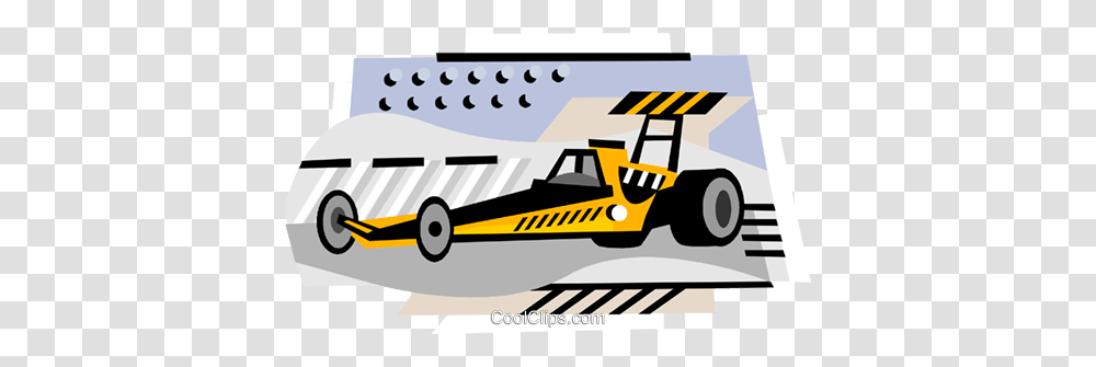 Drag Racing Royalty Free Vector Clip Art Illustration, Car, Vehicle, Transportation, Road Transparent Png