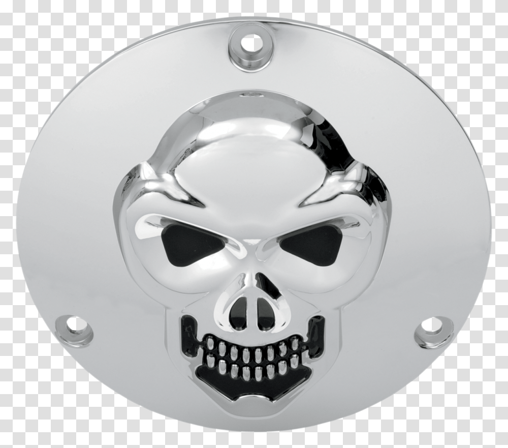 Drag Specialties Chrome 3 D Skull 3 Hole Derby Cover Harley Davidson, Helmet, Apparel, Wheel Transparent Png