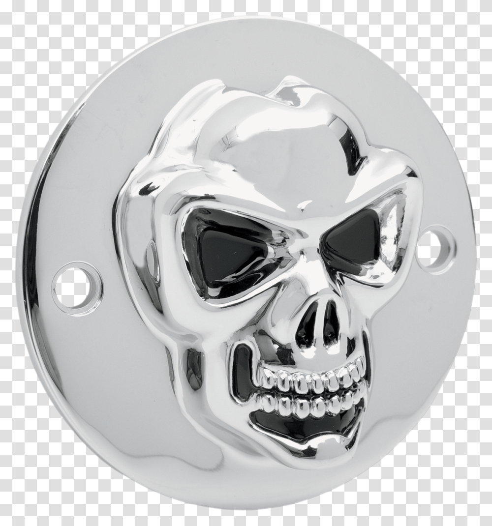 Drag Specialties Chrome Skull 2 Hole Points Cover 70 19 Harley Davidson Sportster, Helmet, Apparel, Wheel Transparent Png