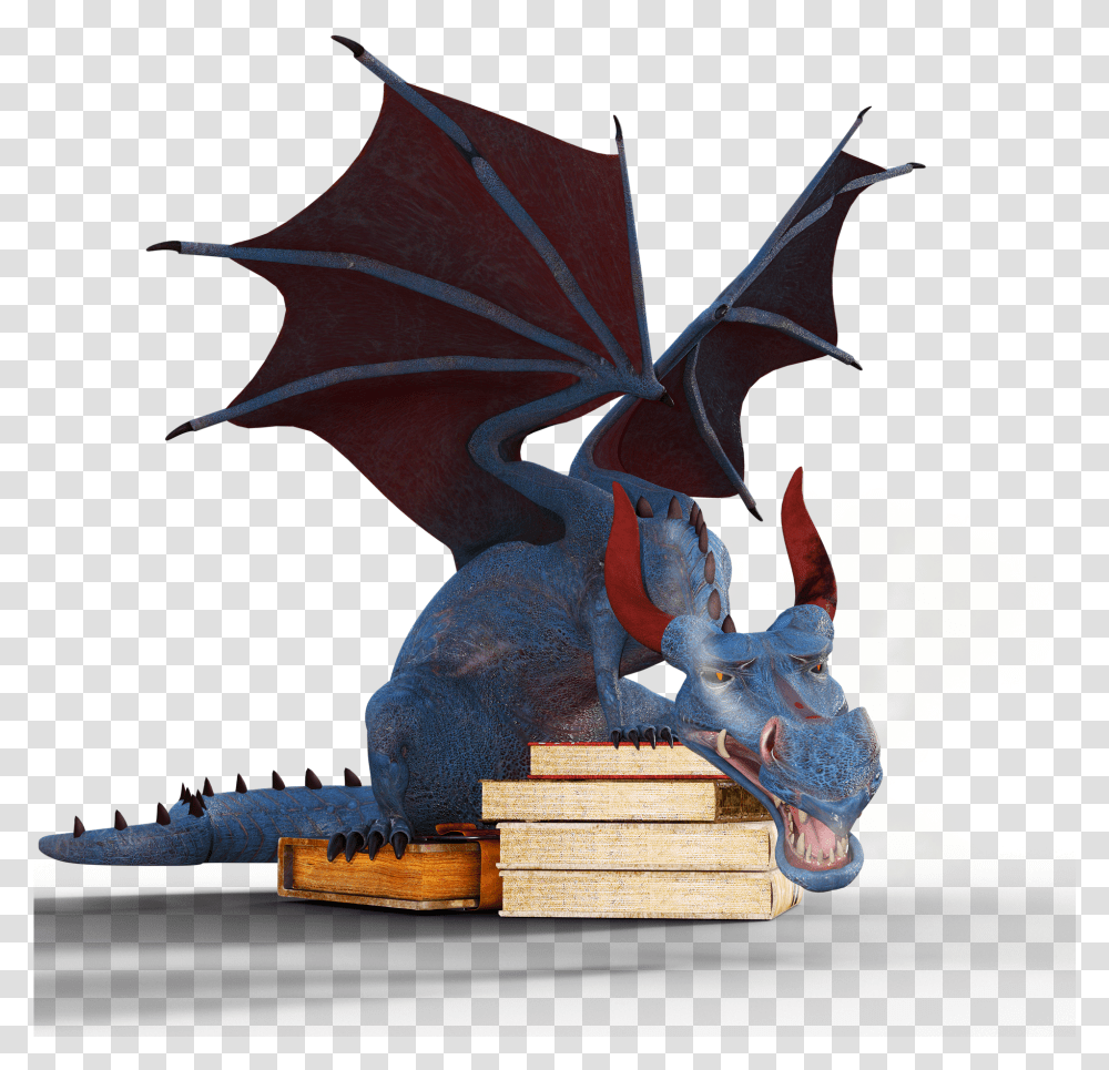 Dragon 1920 Dragon And Books Transparent Png