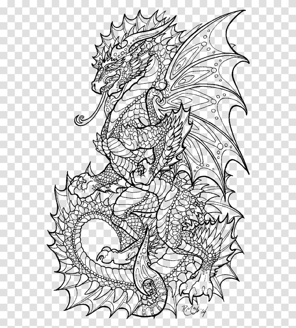 Dragon Adult Coloring Page, Gray, World Of Warcraft Transparent Png
