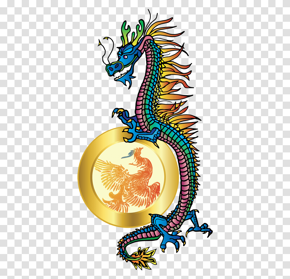 Dragon And Phoenix Illustration Transparent Png