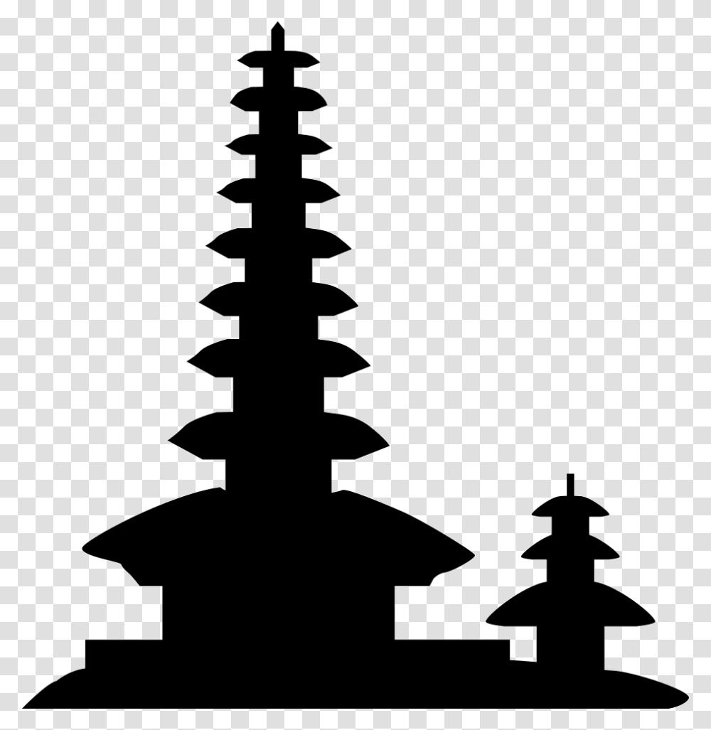 Dragon And Tiger Pagodas Bali Temple Vector, Silhouette, Stencil, Triangle, Spire Transparent Png
