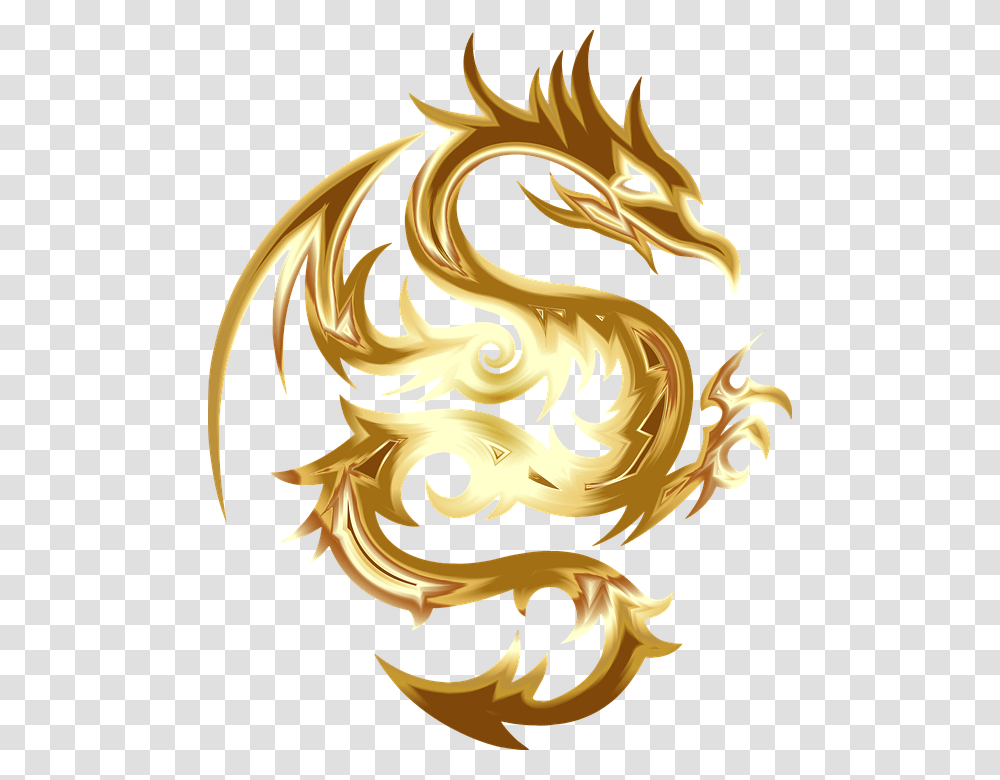 Dragon Animal Beast Creature Fictional Monster Gold Dragon Logo Transparent Png