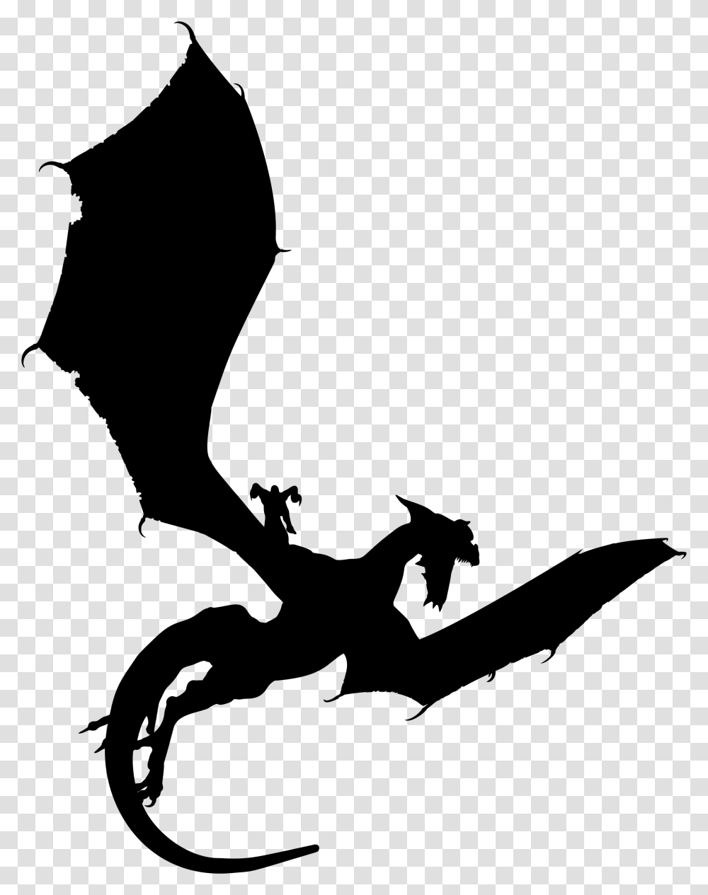 Dragon Attacking Silhouette Icons, Gray, World Of Warcraft Transparent Png