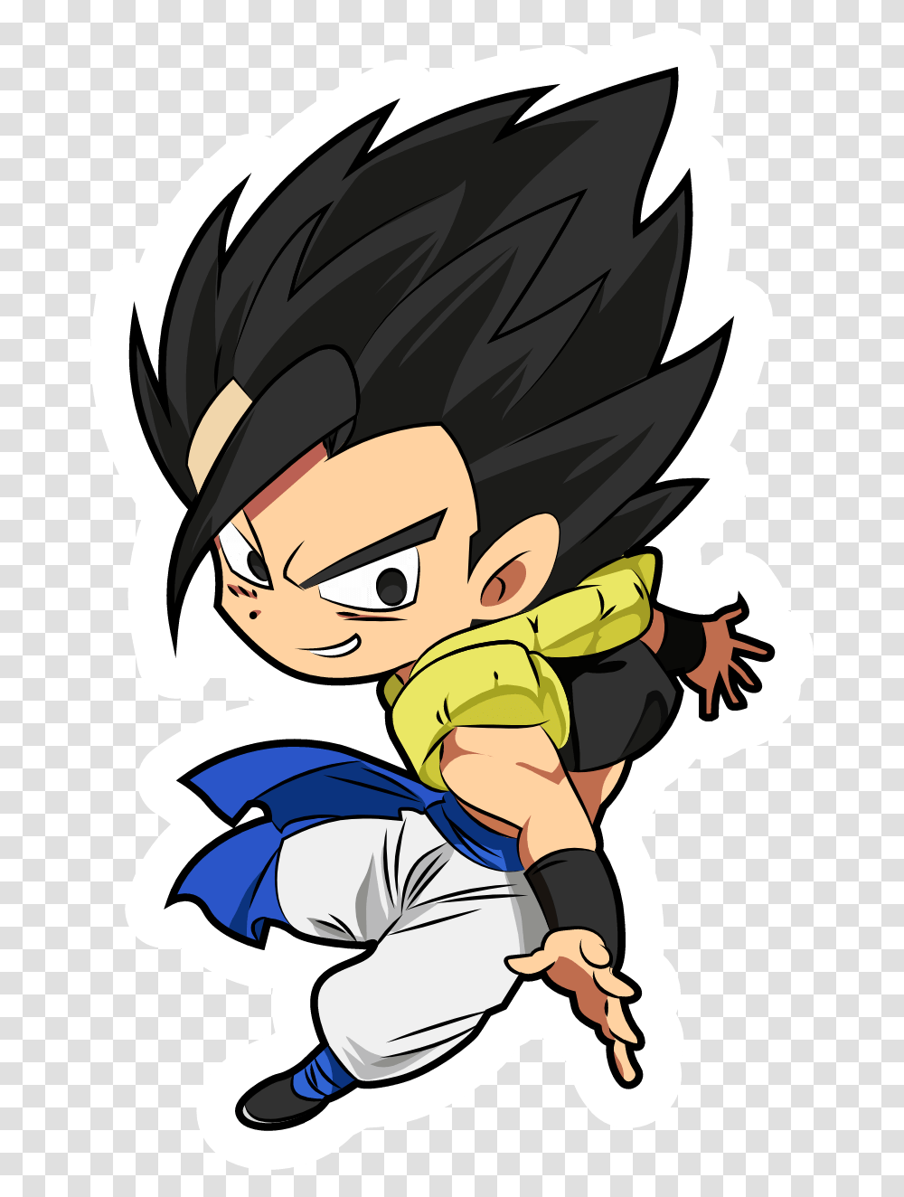 Dragon Ball Gogeta Chibi Sticker Dragon Ball Chibi Gogeta, Helmet, Clothing, Apparel, Person Transparent Png